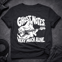 Ghost Notes T Shirt Gift For Bass Player
