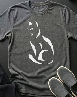 Cat Silhouette Tee Gift For Cat Lover