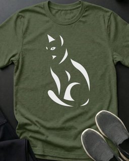 Cat Silhouette Tee Gift For Cat Lover