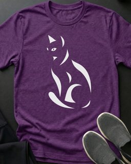 Cat Silhouette Tee Gift For Cat Lover