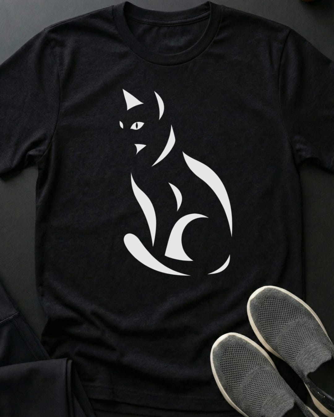 Cat Silhouette Tee Gift For Cat Lover