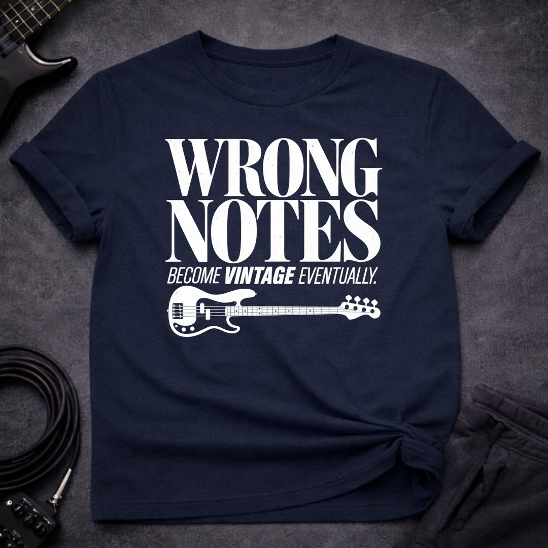 Wrong Notes Vintage T Shirt Gift For Bass Player