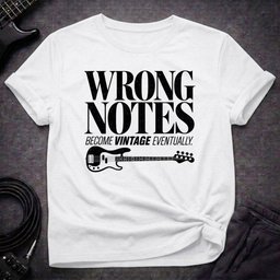 Wrong Notes Vintage T Shirt Gift For Bass Player