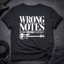 Wrong Notes Vintage T Shirt Gift For Bass Player