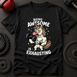 Being Awesome Unicorn T Shirt Gift For Fitness Lover