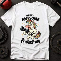 Being Awesome Unicorn T Shirt Gift For Fitness Lover
