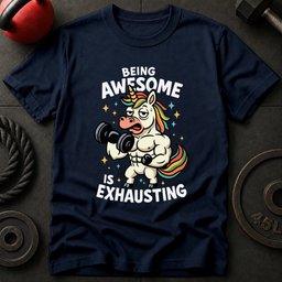 Being Awesome Unicorn T Shirt Gift For Fitness Lover