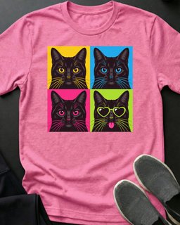 Black Cat Pop Art Tee Gift For Cat Lover