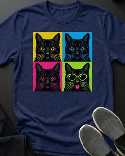 Black Cat Pop Art Tee Gift For Cat Lover