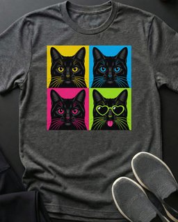 Black Cat Pop Art Tee Gift For Cat Lover