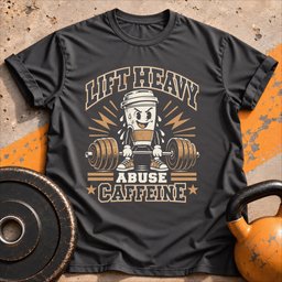 Fueled By Caffeine T Shirt Gift For Fitness Lover