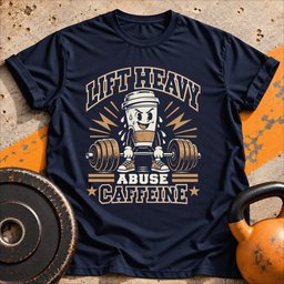 Fueled By Caffeine T Shirt Gift For Fitness Lover