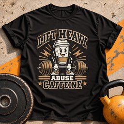 Fueled By Caffeine T Shirt Gift For Fitness Lover