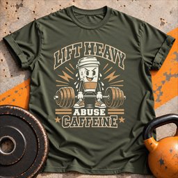 Fueled By Caffeine T Shirt Gift For Fitness Lover