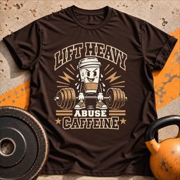 Fueled By Caffeine T Shirt Gift For Fitness Lover