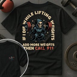 If I Die While Lifting T Shirt Gift For Fitness Lover