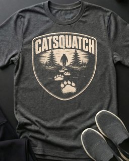 Catsquatch Trail Tee Gift For Cat Lover