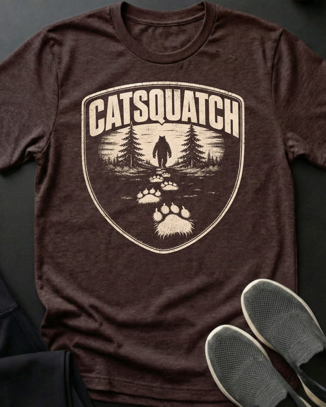 Catsquatch Trail Tee Gift For Cat Lover
