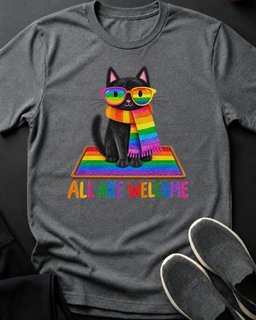 All Are Welcome Tee Gift For Cat Lover