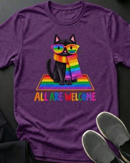 All Are Welcome Tee Gift For Cat Lover