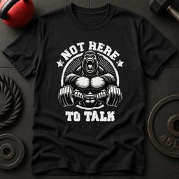 Not Here To Talk Gorilla T Shirt Gift For Fitness Lover