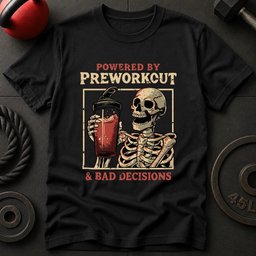 Powered By Preworkout And T Shirt Gift For Fitness Lover