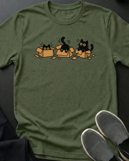 Cardboard Zoomies Tee Gift For Cat Lover