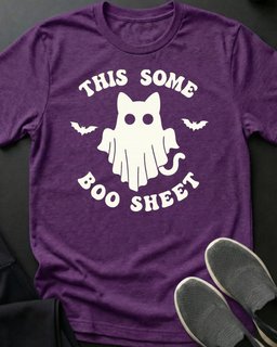 Boo Sheet Tee Gift For Cat Lover