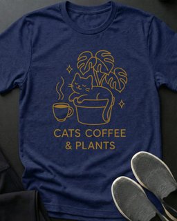 Coffee And Plants Tee Gift For Cat Lover
