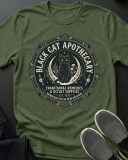 Black Cat Apothecary Tee Gift For Cat Lover