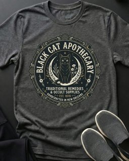 Black Cat Apothecary Tee Gift For Cat Lover