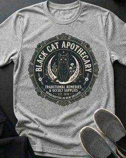 Black Cat Apothecary Tee Gift For Cat Lover