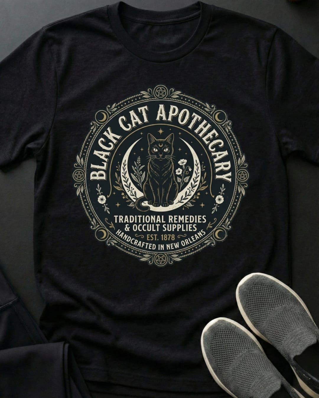 Black Cat Apothecary Tee Gift For Cat Lover