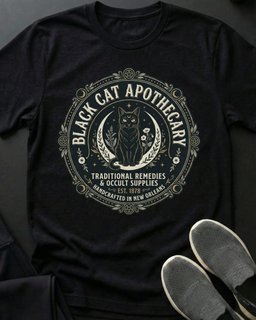 Black Cat Apothecary Tee Gift For Cat Lover