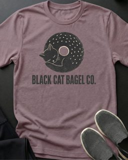 Black Cat Bagel Tee Gift For Cat Lover