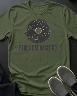 Black Cat Bagel Tee Gift For Cat Lover