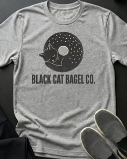 Black Cat Bagel Tee Gift For Cat Lover