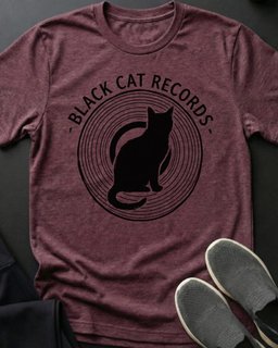 Black Cat Records Tee Gift For Cat Lover