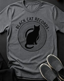 Black Cat Records Tee Gift For Cat Lover
