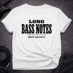 Long Bass Notes T Shirt Gift For Bass Player