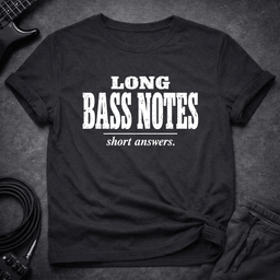 Long Bass Notes T Shirt Gift For Bass Player