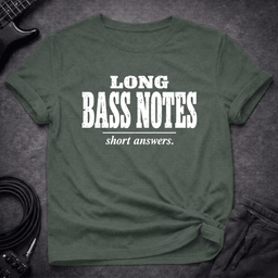 Long Bass Notes T Shirt Gift For Bass Player