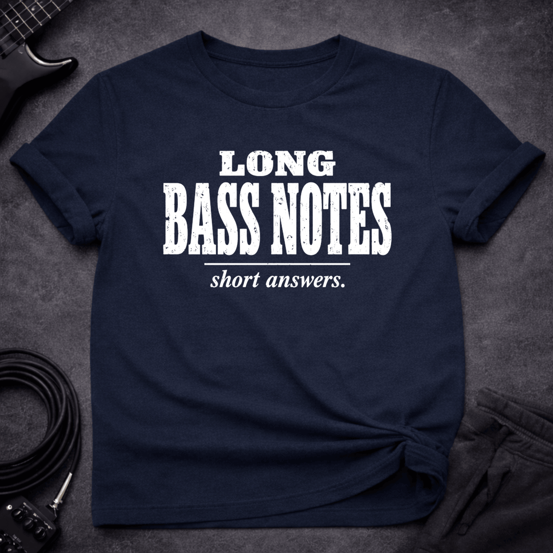 Long Bass Notes T Shirt Gift For Bass Player