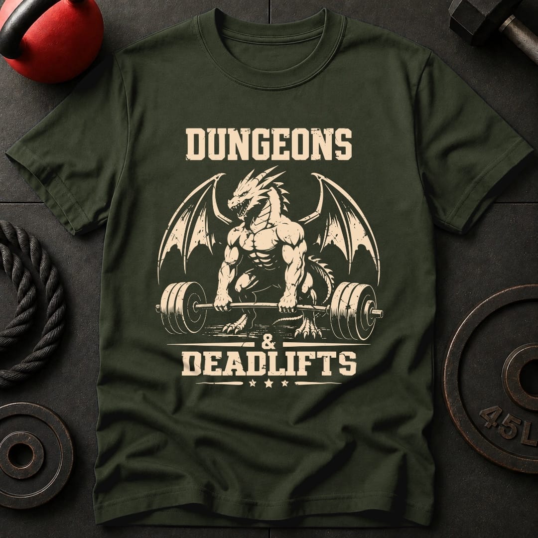 Dungeons And Deadlifts T Shirt Gift For Fitness Lover