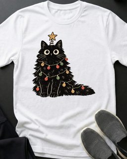 Christmas Chaos Tee Gift For Cat Lover