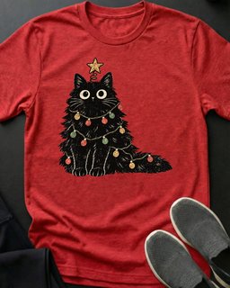 Christmas Chaos Tee Gift For Cat Lover