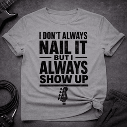 Always Show Up T Shirt Gift For Bass Player