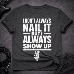 Always Show Up T Shirt Gift For Bass Player