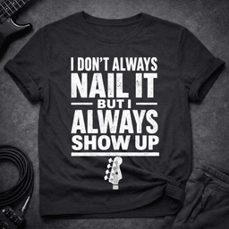 Always Show Up T Shirt Gift For Bass Player