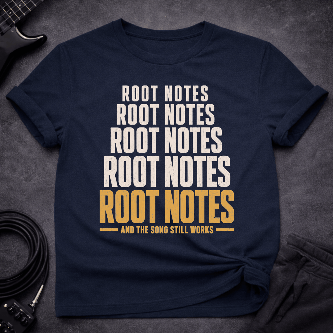 Root Notes T Shirt Gift For Bass Player
